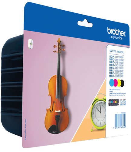Brother LC127XLVALBP Multipack de 4 Cartuchos de Tinta (Negro, Cian, Magenta, Amarillo) de Alta Capacidad Brother LC127XLVALBP Multipack de 4 Cartuchos de Tinta (Negro, Cian, Magenta, Amarillo) de Alta Capacidad