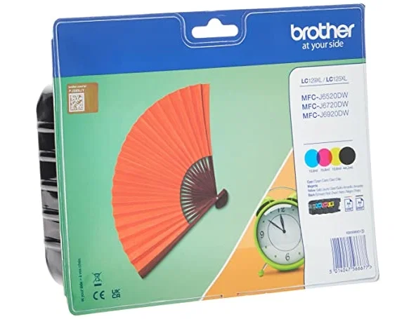 Brother Pack de 4 Cartuchos de Tinta LC129XLVALBP (Negro, Cian, Magenta, Amarillo) XL Brother Pack de 4 Cartuchos de Tinta LC129XLVALBP (Negro, Cian, Magenta, Amarillo) XL