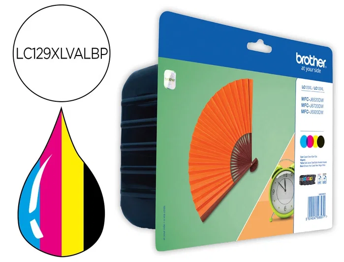 Brother LC129XLVALBP Multipack de 4 Cartuchos XL (Negro, Cian, Magenta, Amarillo) de Alta Capacidad Brother LC129XLVALBP Multipack de 4 Cartuchos XL (Negro, Cian, Magenta, Amarillo) de Alta Capacidad