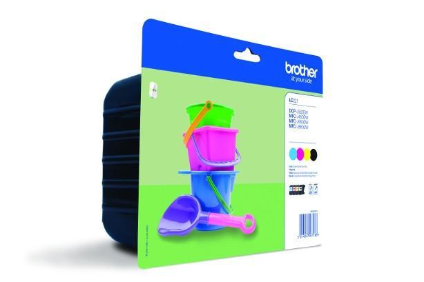 Brother Multipack de Cartuchos de Tinta LC221VALBP (Negro, Cian, Magenta, Amarillo)