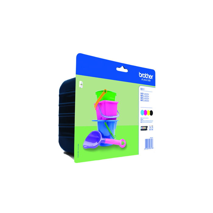 Brother Multipack de Cartuchos de Tinta LC221VALBP (Negro, Cian, Magenta, Amarillo)