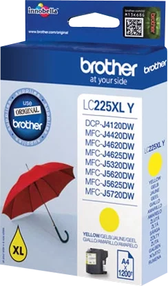 Brother LC225XLY Cartucho de tinta Amarillo Súper alto capacidad
