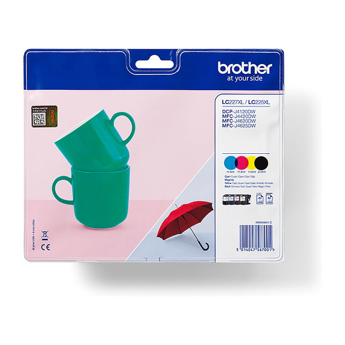 Brother LC227XLVALBP Multipack de 4 Cartuchos de Tinta Alta Capacidad Brother LC227XLVALBP Multipack de 4 Cartuchos de Tinta Alta Capacidad