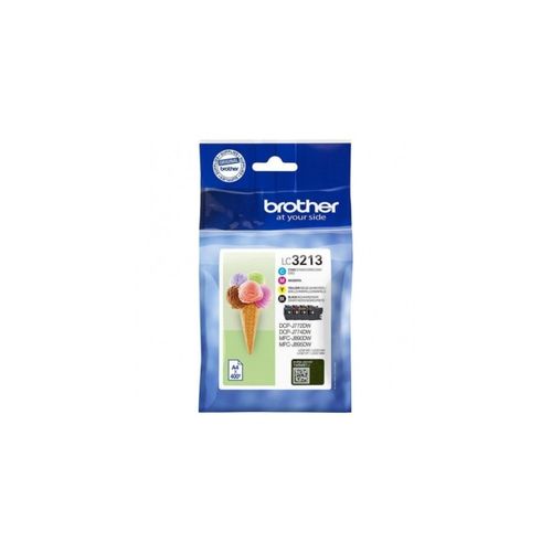Brother LC3213VAL Pack de 4 Cartuchos de Tinta (Negro, Cian, Magenta, Amarillo) Alta Capacidad