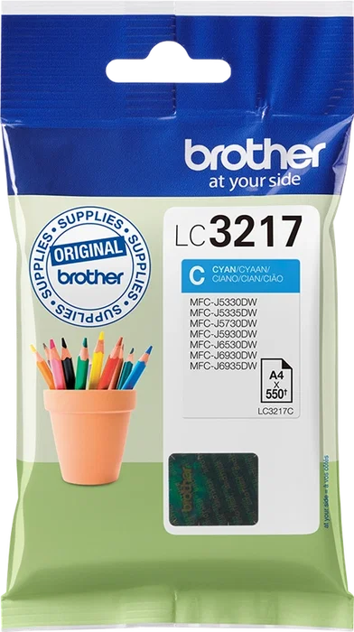 Brother LC3217C Cartucho de tinta cian original - 550 páginas Brother LC3217C Cartucho de tinta cian original - 550 páginas