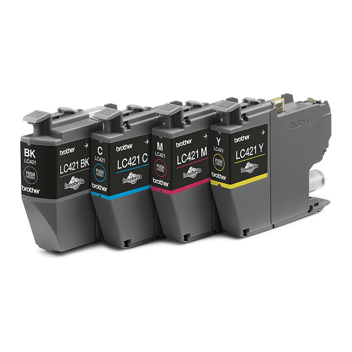 Brother LC421VAL Multipack de 4 Cartuchos de Tinta (BK/C/M/Y) de Rendimiento Estándar