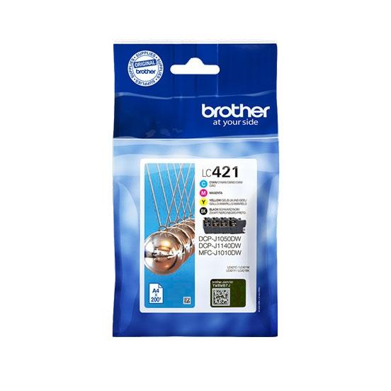 Brother LC421VAL Multipack de 4 Cartuchos de Tinta (BK/C/M/Y) de Rendimiento Estándar