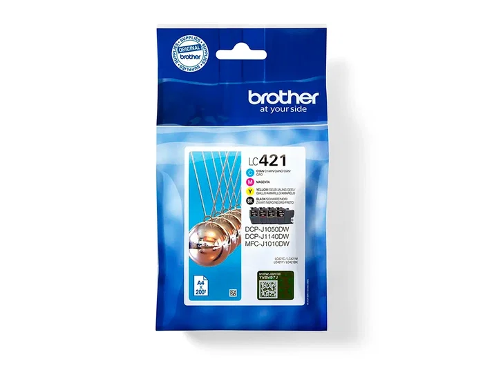 Brother LC421VAL Multipack de 4 Cartuchos de Tinta (BK/C/M/Y) de Rendimiento Estándar