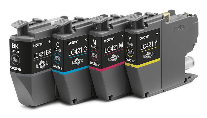 Brother LC421VAL Multipack de 4 Cartuchos de Tinta (BK/C/M/Y) de Rendimiento Estándar