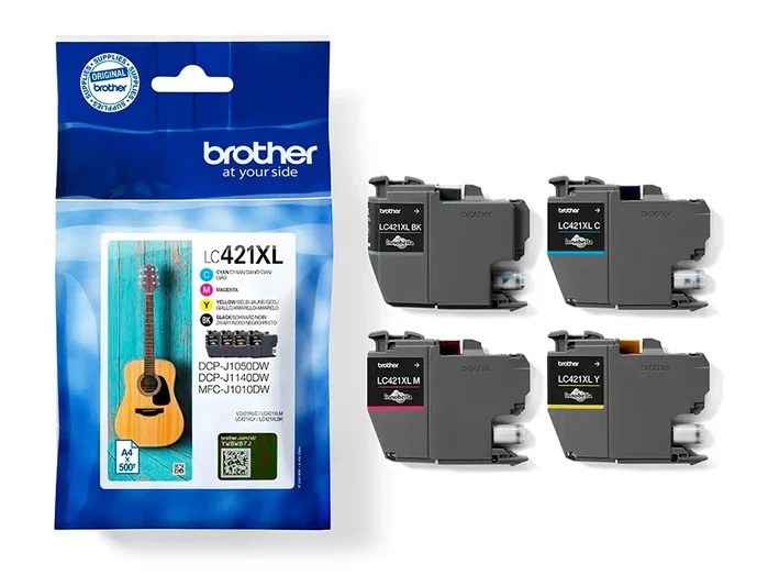 Brother LC421XLVAL Multipack de 4 Cartuchos de Tinta Alta Capacidad (XL) para DCP-J1050DW, MFC-J1010DW y DCP-J1140DW