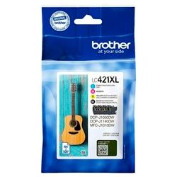 Brother LC421XLVAL Multipack de 4 Cartuchos de Tinta Alta Capacidad (XL) para DCP-J1050DW, MFC-J1010DW y DCP-J1140DW