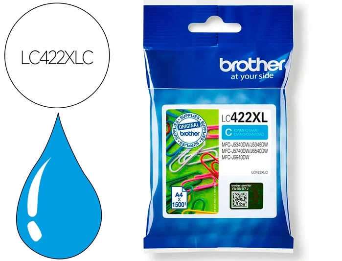 Brother LC422XLC Cian Cartucho de Tinta XL Alta Capacidad
