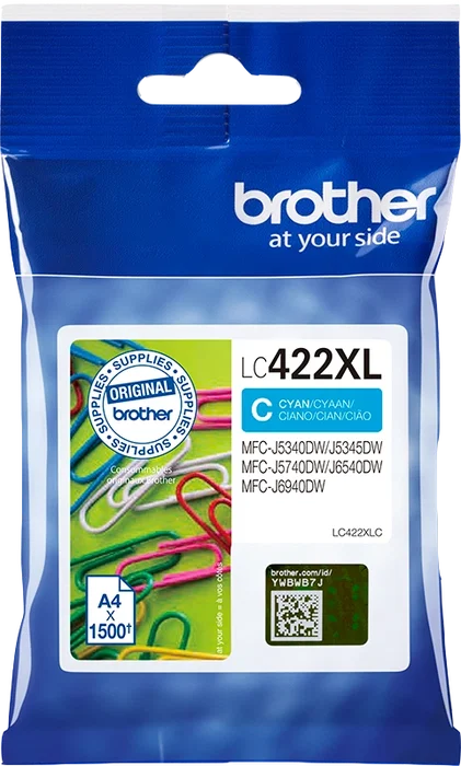 Brother LC422XLC Cian Cartucho de Tinta XL Alta Capacidad
