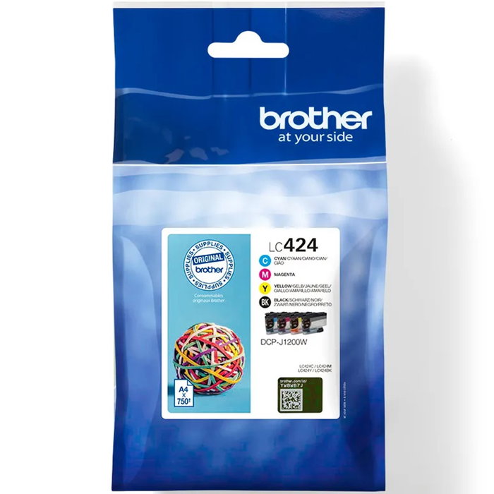 Brother LC424VAL Pack de 4 Cartuchos de Tinta Original (Negro, Cian, Magenta, Amarillo) para DCP-J1200W Brother LC424VAL Pack de 4 Cartuchos de Tinta Original (Negro, Cian, Magenta, Amarillo) para DCP-J1200W