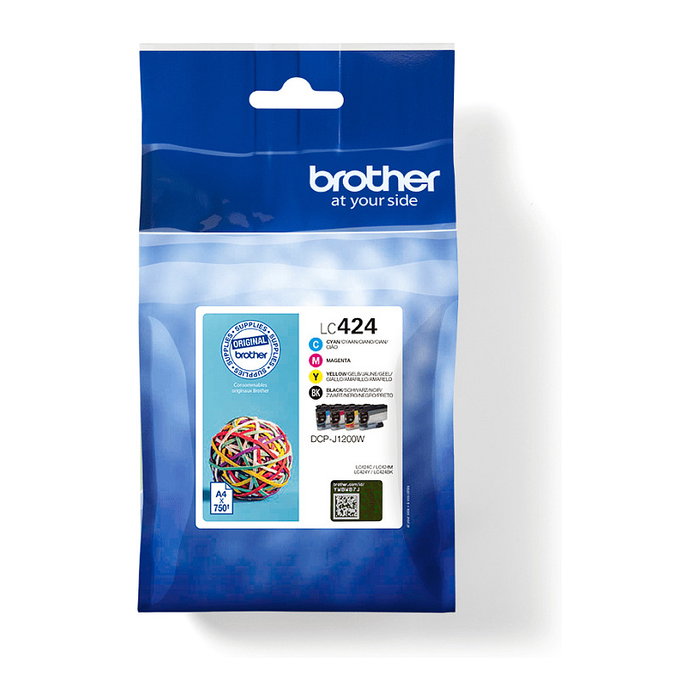Brother LC424VAL Pack de 4 Cartuchos de Tinta Original (Negro, Cian, Magenta, Amarillo) para DCP-J1200W Brother LC424VAL Pack de 4 Cartuchos de Tinta Original (Negro, Cian, Magenta, Amarillo) para DCP-J1200W
