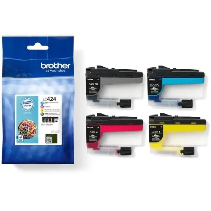 Brother LC424VAL Pack de 4 Cartuchos de Tinta Original (Negro, Cian, Magenta, Amarillo) para DCP-J1200W Brother LC424VAL Pack de 4 Cartuchos de Tinta Original (Negro, Cian, Magenta, Amarillo) para DCP-J1200W