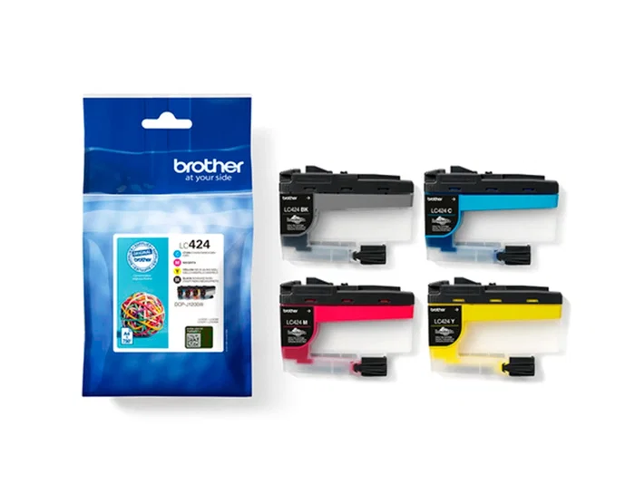 Brother LC424VAL Pack de 4 Cartuchos de Tinta Original (Negro, Cian, Magenta, Amarillo) para DCP-J1200W Brother LC424VAL Pack de 4 Cartuchos de Tinta Original (Negro, Cian, Magenta, Amarillo) para DCP-J1200W