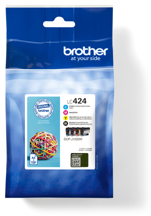 Brother LC424VAL Pack de 4 Cartuchos de Tinta Original (Negro, Cian, Magenta, Amarillo) para DCP-J1200W Brother LC424VAL Pack de 4 Cartuchos de Tinta Original (Negro, Cian, Magenta, Amarillo) para DCP-J1200W