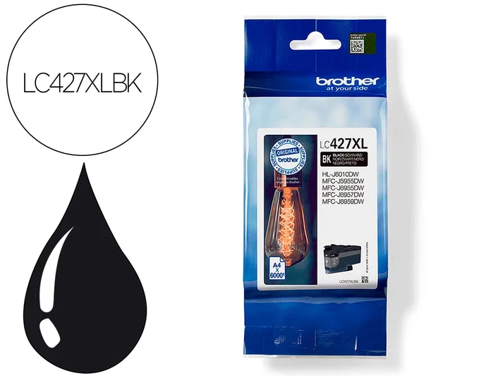 Brother Cartucho de Tinta LC427XLBK Negro Alta Capacidad