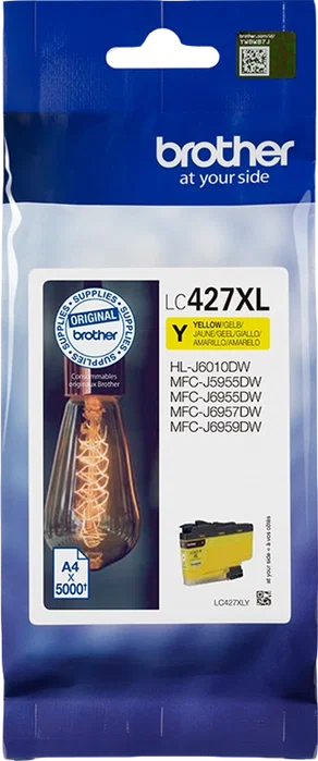 Brother LC427XLY Cartucho de Tinta Amarillo de Alta Capacidad Brother LC427XLY Cartucho de Tinta Amarillo de Alta Capacidad