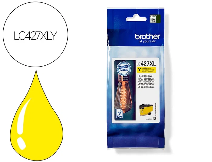 Brother LC427XLY Amarillo, Cartucho de Tinta de Alta Capacidad