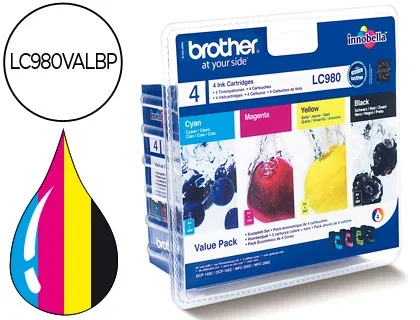 Brother LC980VALBP Multipack de 4 Cartuchos de Tinta Original
