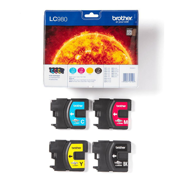 Brother LC980VALBP Multipack de 4 Cartuchos de Tinta Original