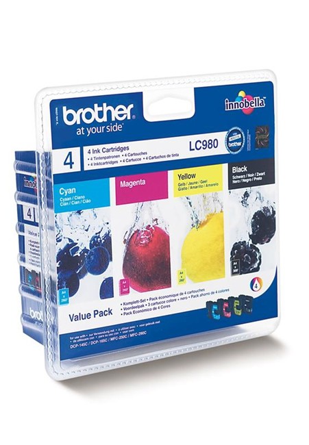 Brother LC980VALBP Multipack de 4 Cartuchos de Tinta Original