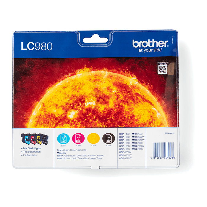 Brother LC980VALBP Multipack de 4 Cartuchos de Tinta Original