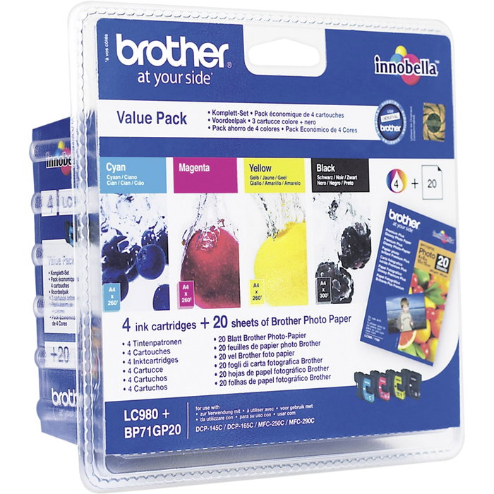 Brother LC980VALBP Multipack de 4 Cartuchos de Tinta Original