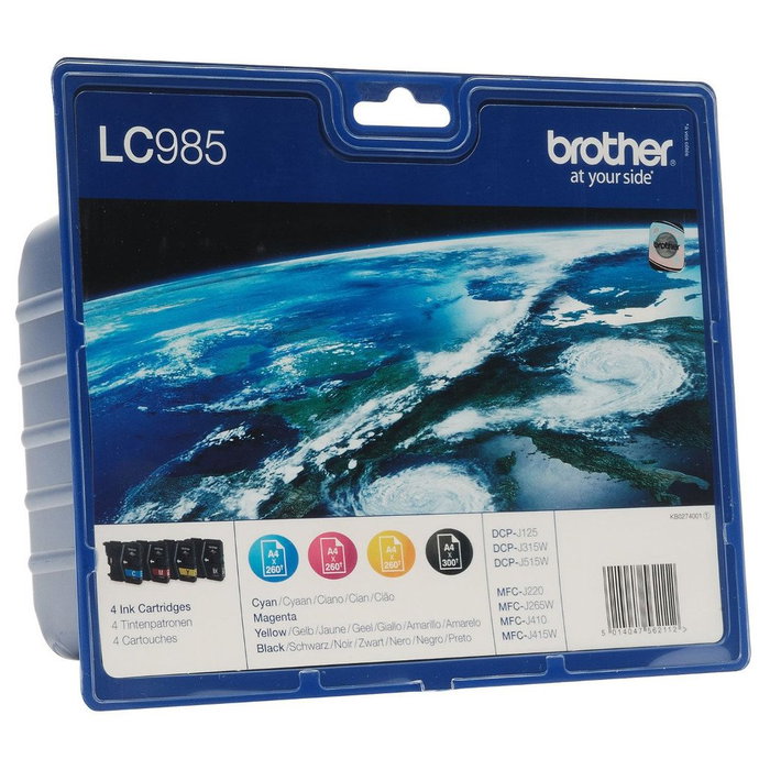 Brother LC985VALBP Multipack de Cartuchos de Tinta Negro, Cian, Magenta y Amarillo Brother LC985VALBP Multipack de Cartuchos de Tinta Negro, Cian, Magenta y Amarillo