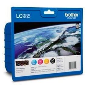 Brother LC985VALBP Multipack de Cartuchos de Tinta Negro, Cian, Magenta y Amarillo Brother LC985VALBP Multipack de Cartuchos de Tinta Negro, Cian, Magenta y Amarillo
