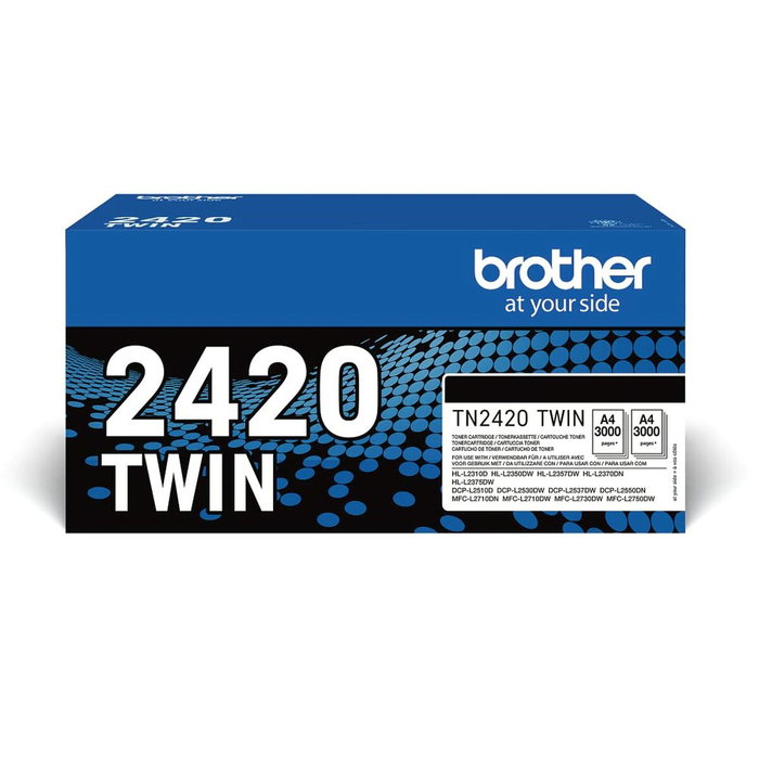Brother TN2420TWIN Pack de 2 Cartuchos de Tóner Negro XL
