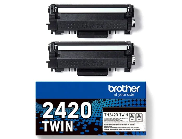 Brother TN2420TWIN Pack de 2 Cartuchos de Tóner Negro XL