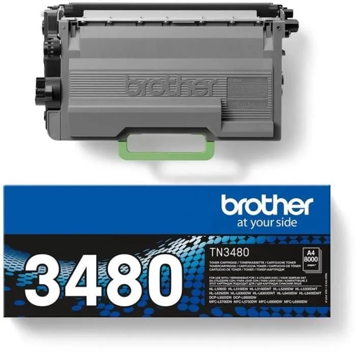 Brother TN-3480 Cartucho de Tóner Negro Alto Rendimiento XL 8.000 Páginas