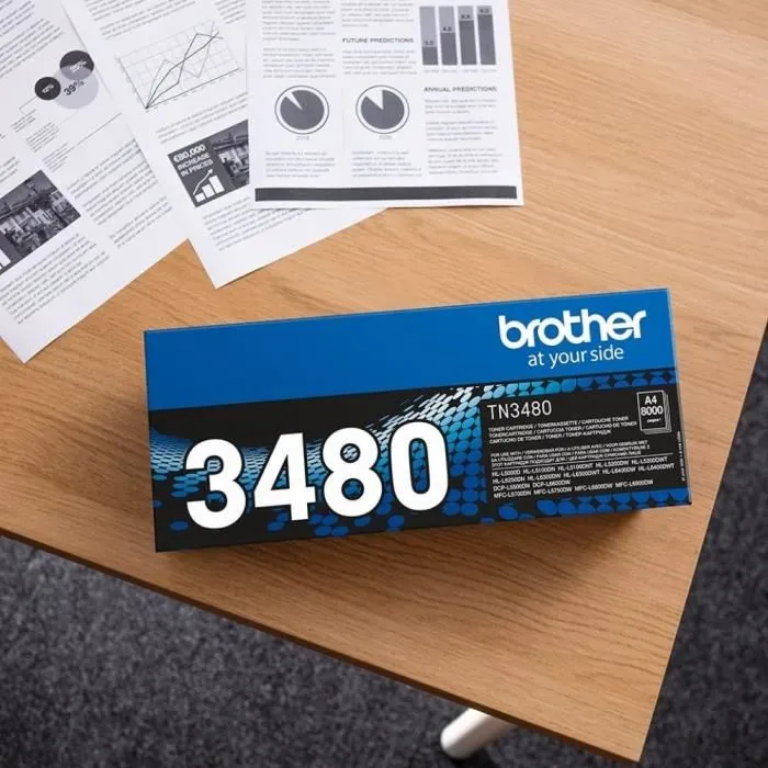 Brother TN-3480 Cartucho de Tóner Negro Alto Rendimiento XL 8.000 Páginas