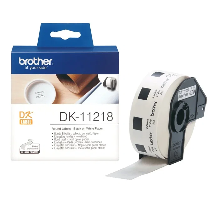 Brother DK-11218 Etiquetas térmicas redondas 24mm