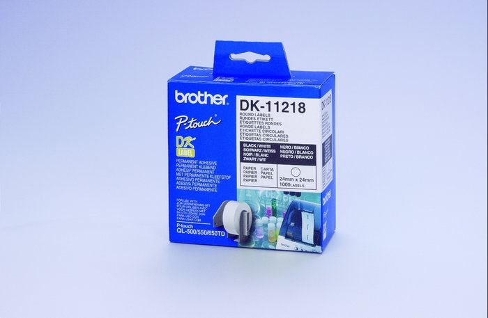 Brother DK11218 Etiquetas Circulares 24mm, 1000 Unidades Brother DK11218 Etiquetas Circulares 24mm, 1000 Unidades