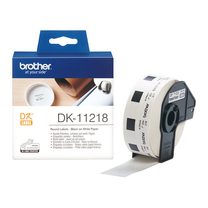 Brother DK11218 Etiquetas Circulares 24mm, 1000 Unidades Brother DK11218 Etiquetas Circulares 24mm, 1000 Unidades