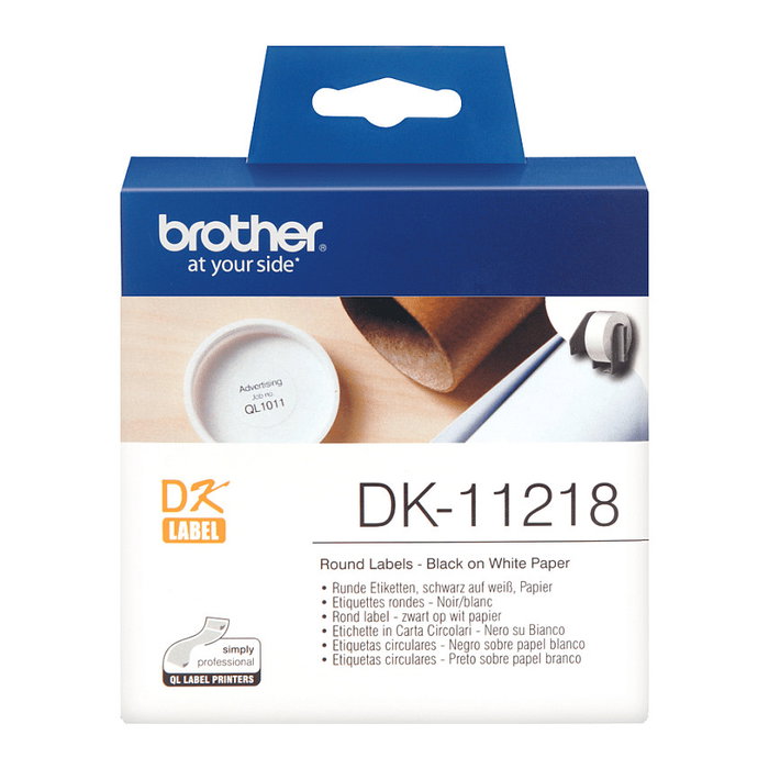 Brother DK11218 Etiquetas Circulares 24mm, 1000 Unidades Brother DK11218 Etiquetas Circulares 24mm, 1000 Unidades