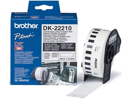 Brother DK-22210 Cinta Continua de Papel Térmico Blanco 29mm x 30,48m