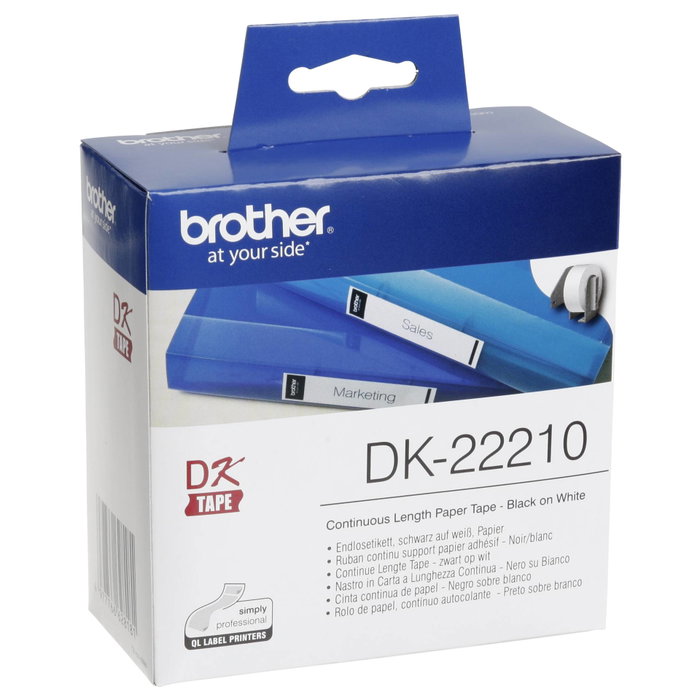 Brother DK-22210 Cinta Continua de Papel Térmico Blanco 29mm x 30,48m