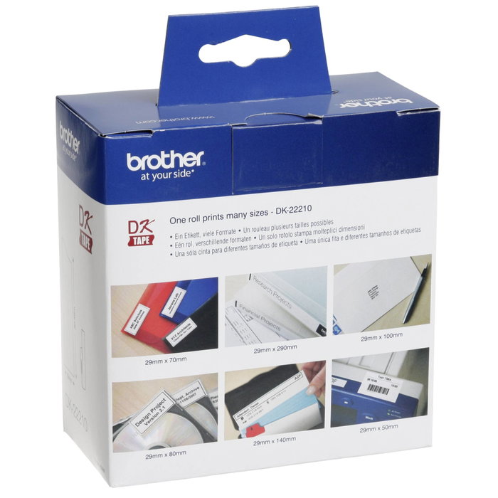 Brother DK-22210 Cinta Continua de Papel Térmico Blanco 29mm x 30,48m