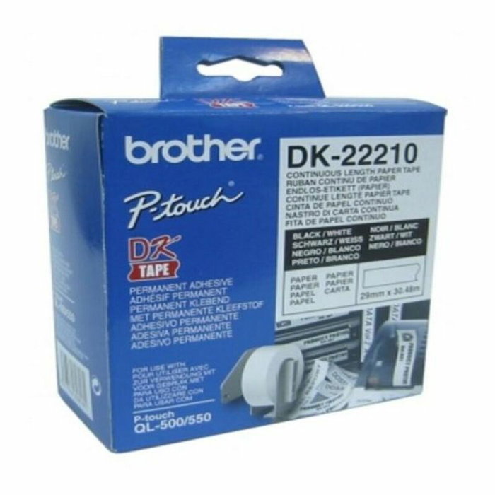Brother DK-22210 Cinta Continua de Papel Térmico Blanco 29mm x 30,48m