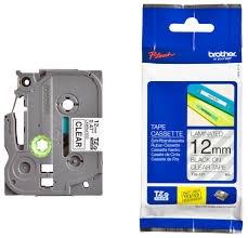 Brother TZe131 Cinta Rotuladora Laminada, Texto Negro sobre Transparente, 12 mm x 8 m