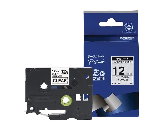 Brother Cinta Laminada TZe-131 Negro sobre Transparente 12mm x 8m