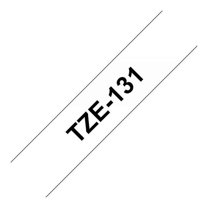 Brother Cinta Laminada TZe-131 Negro sobre Transparente 12mm x 8m