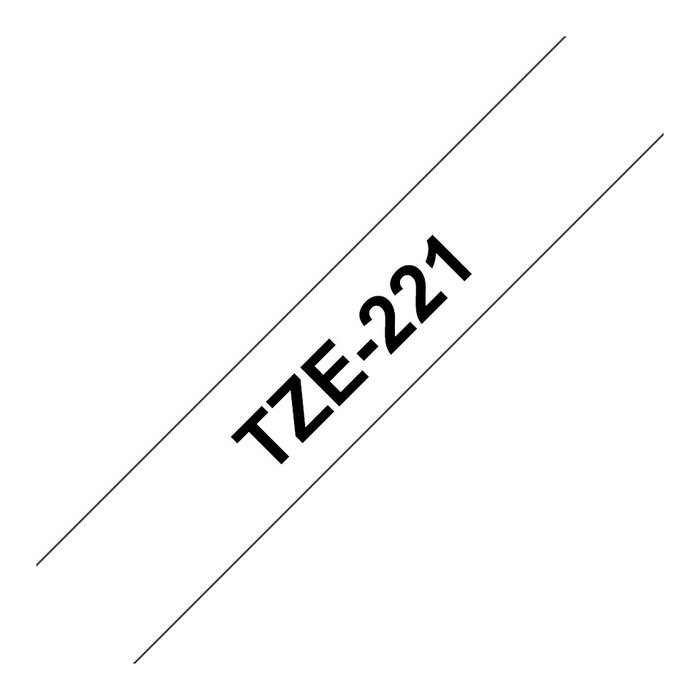 Brother TZe-221 Cinta Laminada 9mm x 8m Negro sobre Blanco