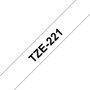 Brother TZe-221 Cinta Laminada 9mm x 8m Negro sobre Blanco