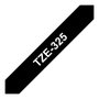 Brother TZe-325 Cinta Laminada 9mm x 8m Blanco sobre Negro